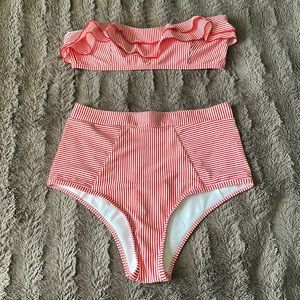 Amazon - 2 piece red and white swimsuit